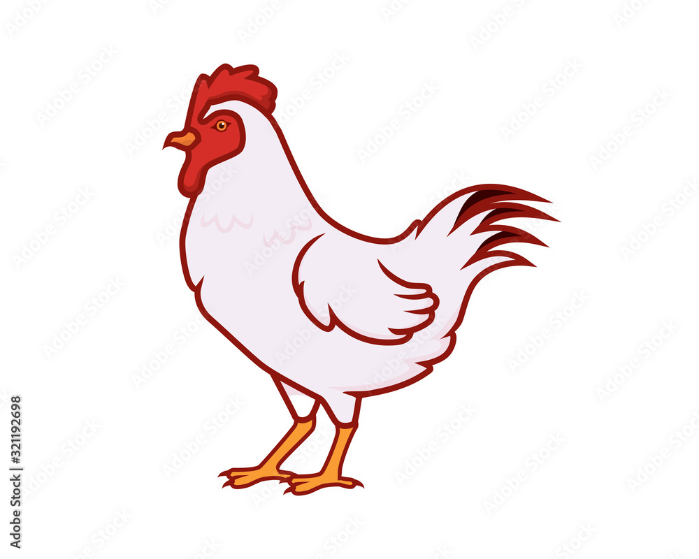 Detailed Hen with Standing Gesture Illustration Detailed Hen with Standing Gesture Illustration