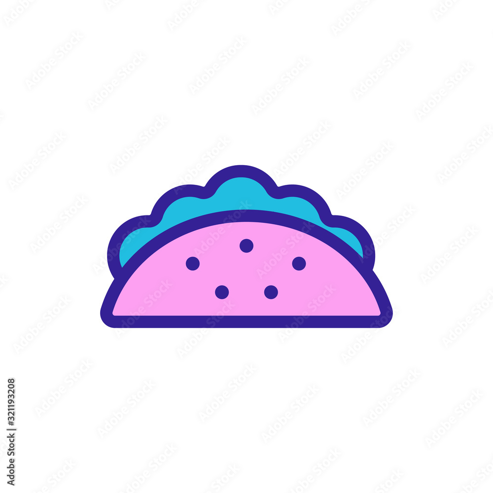 Taco icon vector. Thin line sign. Isolated contour symbol illustration Taco icon vector. Thin line sign. Isolated contour symbol illustration