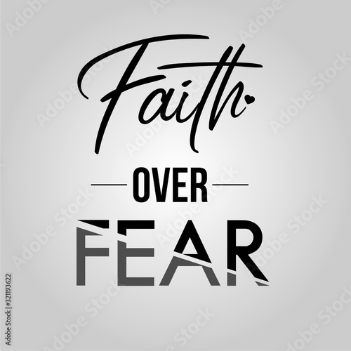 Faith over Fear typography design - VECTOR