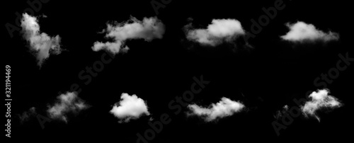 White clouds set with black background
