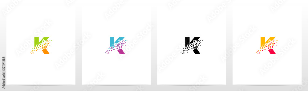 Obraz premium Eroded Particle On Letter Logo Design K