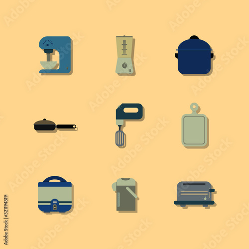 Kitchen ware icon set 