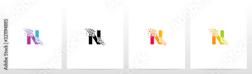 Eroded Particle On Letter Logo Design N