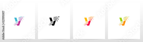 Eroded Particle On Letter Logo Design V