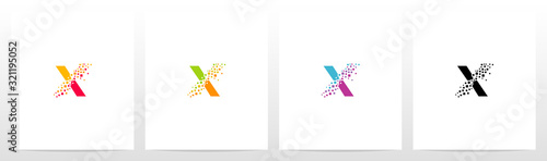 Eroded Particle On Letter Logo Design X