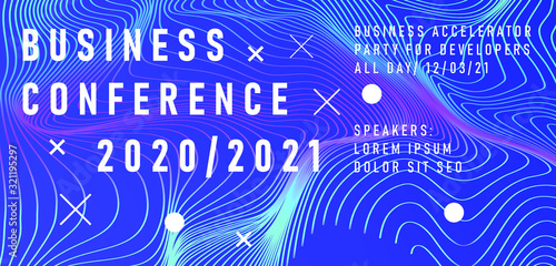 Abstract geometric background. Poster template for Business and IT Technologies Conference.