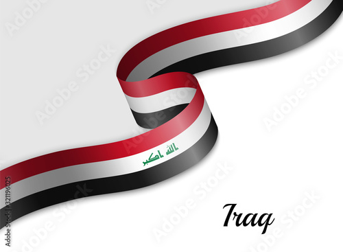 waving ribbon flag Iraq