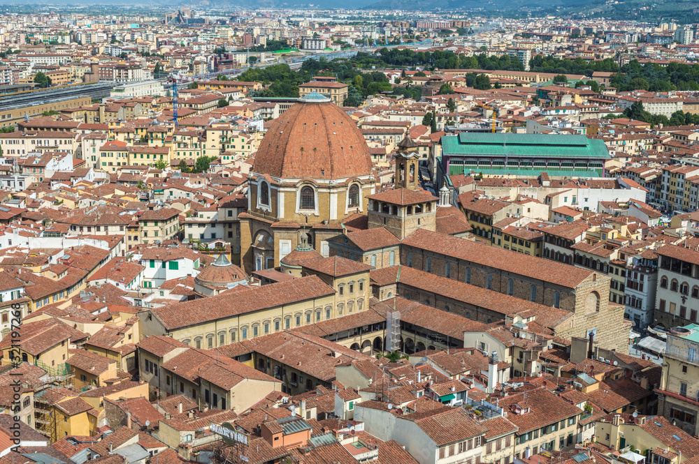 Florence cityscape at a bright sunny day.