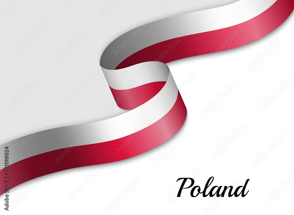 Obraz premium waving ribbon flag Poland