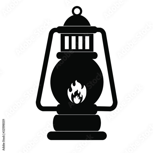 oil lamp vector icon on white background