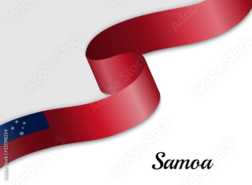 waving ribbon flag Samoa