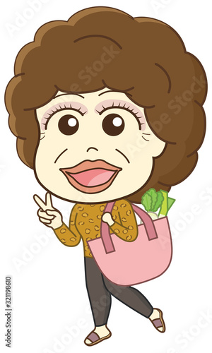 買い物をする大阪のおばちゃん