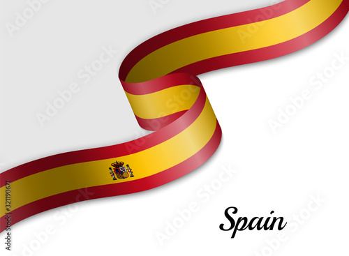 waving ribbon flag Spain