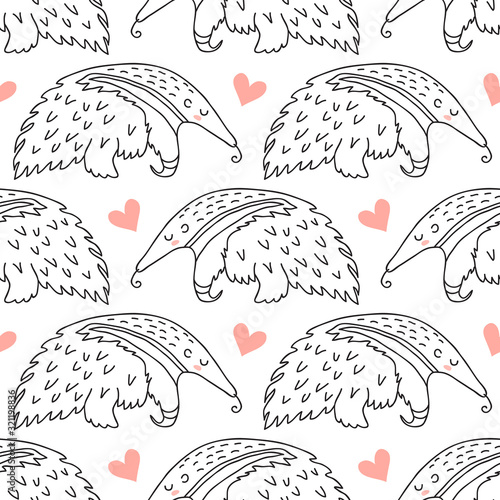Cute sleeping anteater