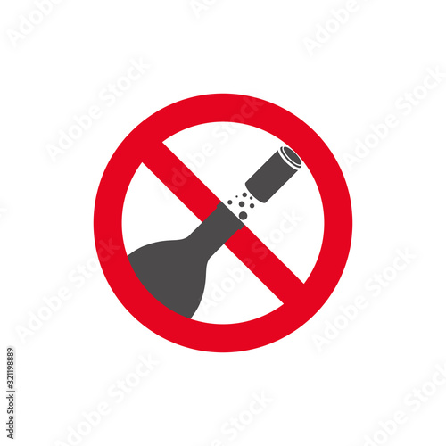 Prohibition sign. Forbidden to open champagne with the bottle pointing to the side. Vector illustration.