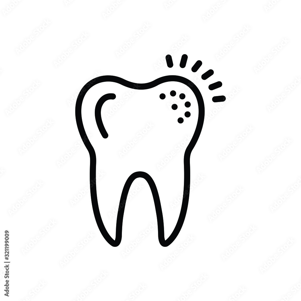 Black line icon for sensitive Black line icon for sensitive