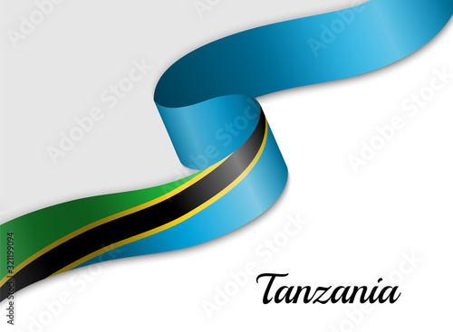 waving ribbon flag Tanzania