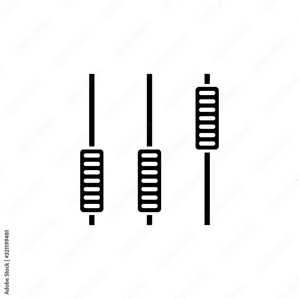 Volume level icon in flat style, Sound or video control sign