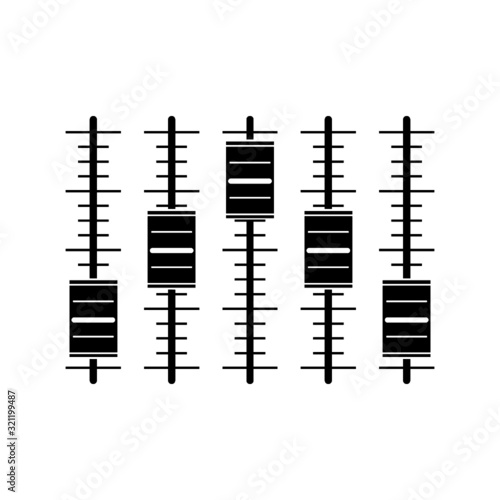 Volume level icon in flat style, Sound or video control sign
