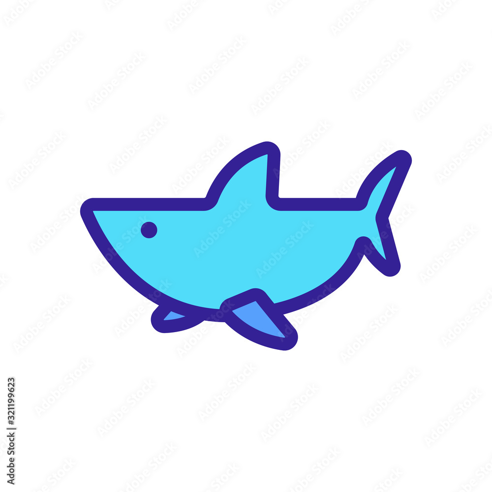 Shark icon vector. Thin line sign. Isolated contour symbol illustration Shark icon vector. Thin line sign. Isolated contour symbol illustration