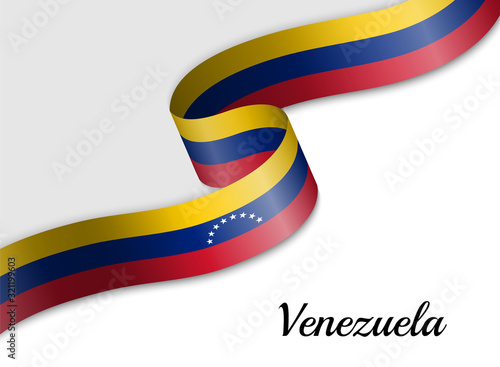 waving ribbon flag Venezuela