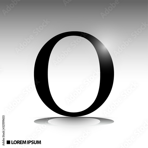 elegant alphabet with glossy effect