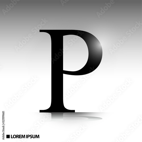 elegant alphabet with glossy effect
