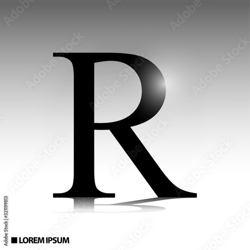 elegant alphabet with glossy effect