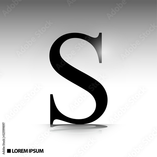 elegant alphabet with glossy effect