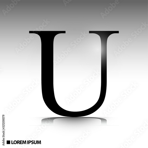 elegant alphabet with glossy effect