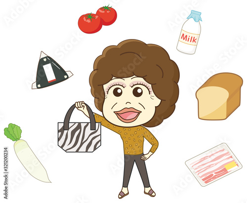 ドヤ顔でトートバッグを掲げる大阪のおばちゃん