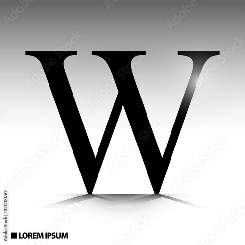 elegant alphabet with glossy effect