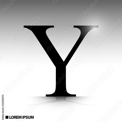 elegant alphabet with glossy effect