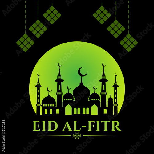 happy eid al fitr design vector