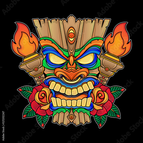 vector holiday mask tiki