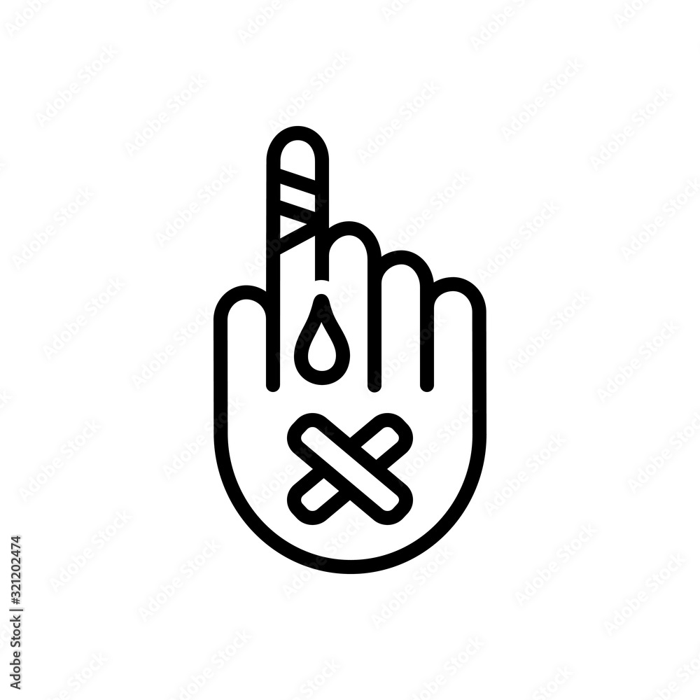 Black line icon for injury Black line icon for injury