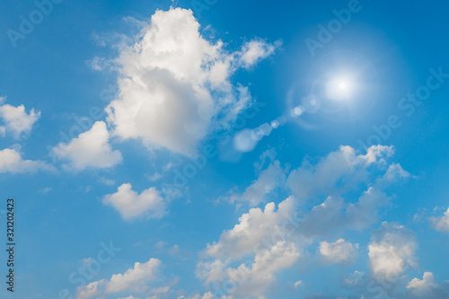 Beautiful blue sky and clouds natural background.