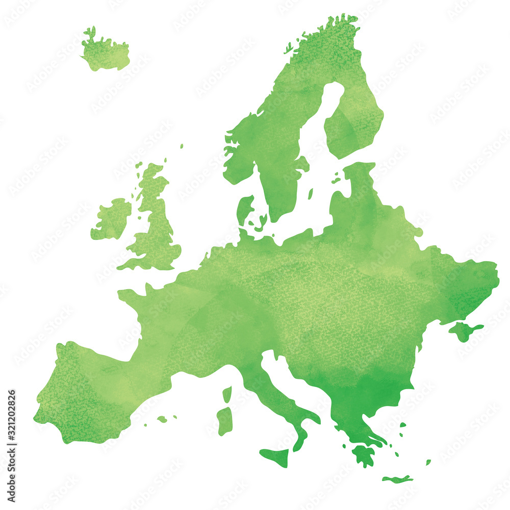 水彩風のヨーロッパ地図　アイコン