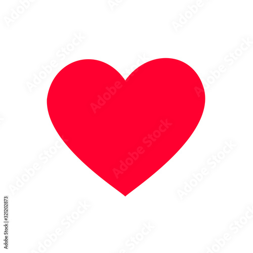 Red heart icon Love and like symbol isolated on white background.