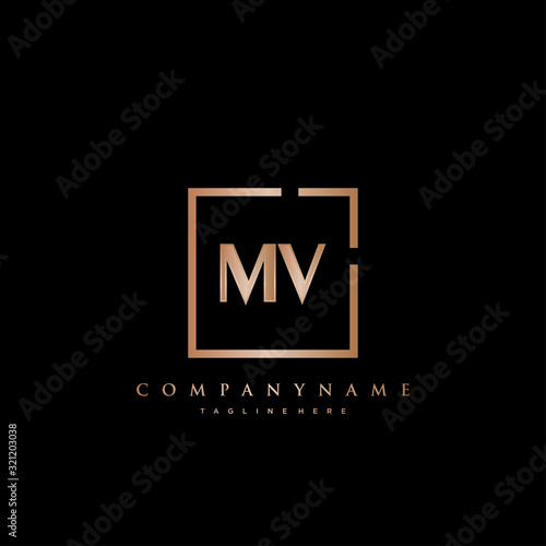 MV Initial Luxury logo vector.