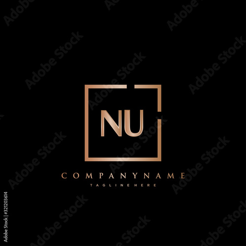 NU Initial Luxury logo vector.