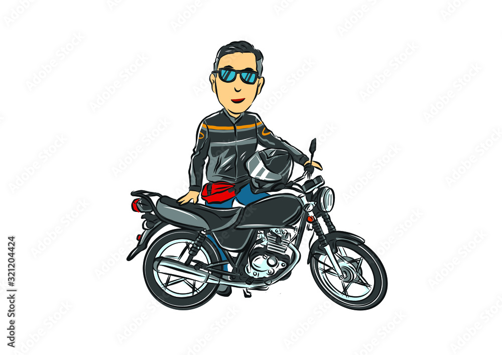 Adventure touring motorcycle Vector  with graphic.