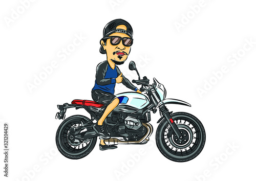 Adventure touring motorcycle Vector  with graphic.