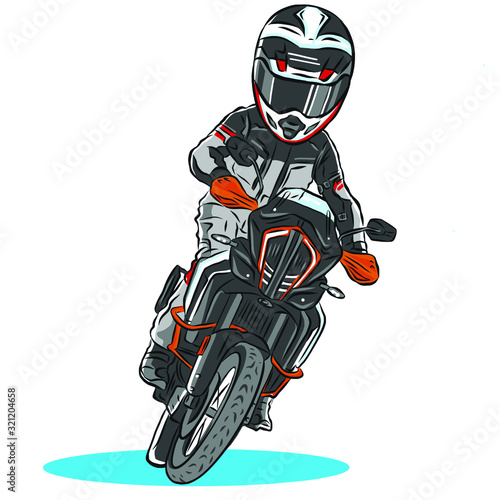 Adventure touring motorcycle Vector  with graphic.