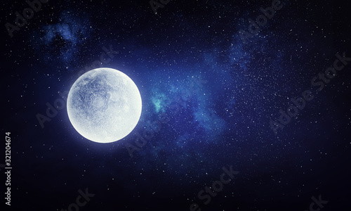 Full moon background . Mixed media © Sergey Nivens