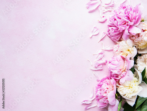 Background with pink peonies