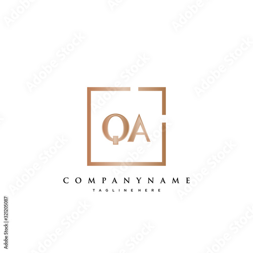 QA Initial Luxury logo vector.