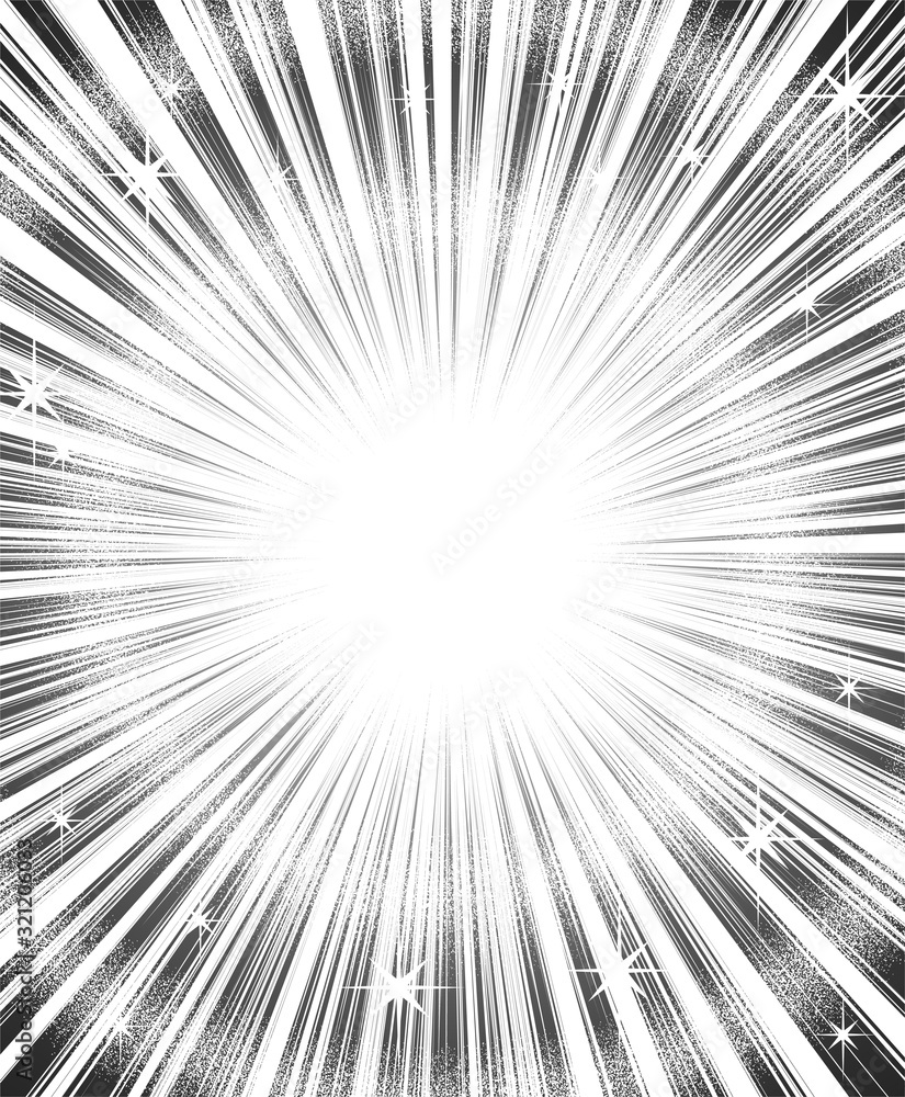 Fototapeta premium Romantic manga radial motion lines