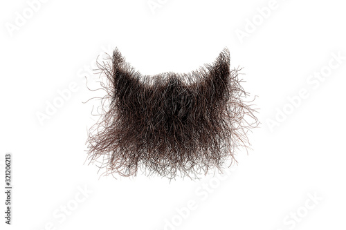 Fototapet Disheveled brown beard isolated on white. Mens fashion