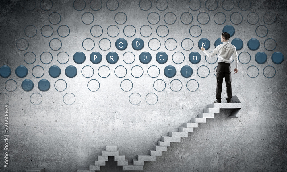 Business terms for success. Mixed media